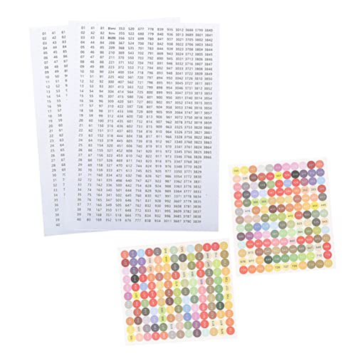 OFFSCH 4 Blätter Diamond Sticker-Nummer Etikettenaufkleber farbige Aufkleber Zahlenaufkleber Tag-Aufkleber schulsachen schulzeug runde Markierungsaufkleber Etiketten klassifizieren Papier von OFFSCH