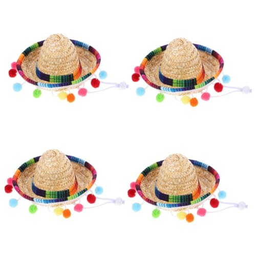 OFFSCH 4 Kleine Hüte Sombrero Stirnband Mini Halloween Hüte Mexikanischer Sombrero Hut Sombrero Hut Fiesta Partyhut Mexikanische Kostüm Kopfbedeckungen Mini Sombrero Hüte Fiesta von OFFSCH