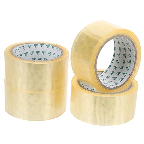 OFFSCH 4 Rollen transparentes Dichtband Klebeband für Verpackungskartons durchsichtiges Versandklebeband packing tape paketband bewegliches Klebeband für Kartons Packband klar bopp von OFFSCH