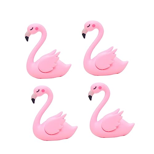 OFFSCH 4 Stück Auto-Ornament Kuchen Flamingo Kuchenverzierung süße Tigerfigur Kuchendekoration tortendeko einschulung buchregal dekoration Auto-Flamingo- Flamingo-Ornament von OFFSCH