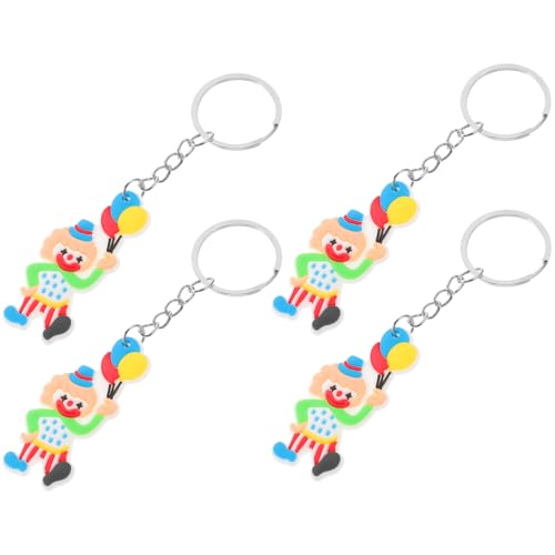 OFFSCH 4 Stück Clown-schlüsselanhänger Tasche Gadgets Zubehör Kette Füllstoffe Beutel Geldbörse Lanyard Ring Schild Rucksack Schlüsselanhänger Rucksackanhänger Puppe Schlüsselanhänger Pvc von OFFSCH