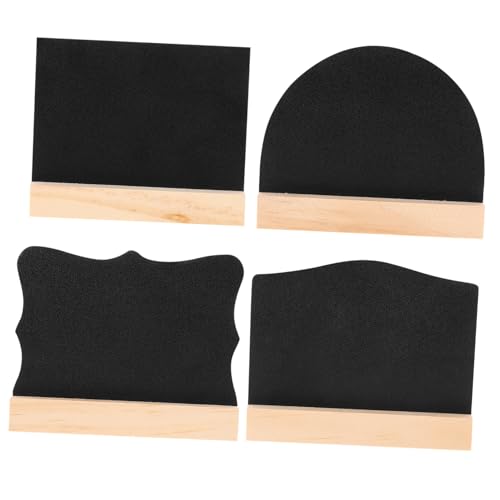 OFFSCH 4 Stück Doppelseitiges Tafelschild Abwischbares Zeichenbrett Menü-tafel Nachrichtentafeln Tafel Message Board Mini Löschbare Tafeln Kreidetafel Schild Tafel Anzeigen Holz Black von OFFSCH