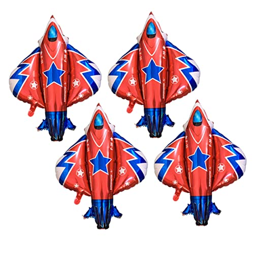 OFFSCH 4 Stück Jet Fighter Design Luftballons Aluminiumfolienballons Für Kinder Kreative Foto Requisiten Und Partybedarf Dekoration Für Kindergeburtstage Und Feste von OFFSCH