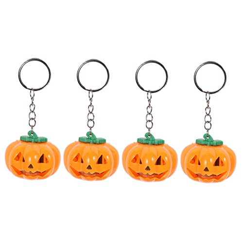 OFFSCH 4 Stück Kürbis-schlüssel-charme Kinderspielzeug Halloween-spielzeug Halloween-dekor Paar Schlüsselanhänger Halloween-schlüsselring Schlüsselanhänger Zum Aufhängen Orange Plastik von OFFSCH