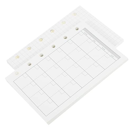 OFFSCH 4 Stück Mini-Ordner write board scrapbook Schreibheft Mini-Bindepapier Mini-Notizblock Notizblock mit transparentem Einband Notizbuch mit Loseblatt-Binder Aluminiumlegierung Weiß von OFFSCH