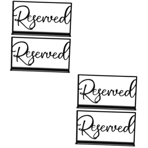 OFFSCH 4 Stück Reservierte Tischmarkierung Esstisch Reservierte Schilder Für Stühle Tisch Reservierte Dekoration Schwarze Tischdekoration Partytisch Schmücken Reservierte Schilder Für von OFFSCH