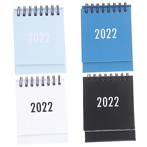 OFFSCH 4 Stück Tischkalender 2022 büroartikel büromaterial calendar dekoringe decor Mini-Notizblöcke Blockkalender für den Schreibtisch Tabletop-Notizkalender Indoor-Tischkalender Papier von OFFSCH