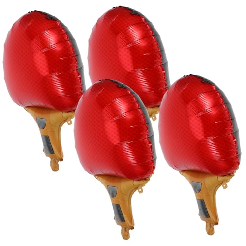 OFFSCH 4 Stück Tischtennisschläger-ballon Rote Luftballons Zum Geburtstag Folienballons Partygeschenke Zum Thema Tennis Rotgoldene Luftballons Pickleball-ballon Tennisparty Aluminiumfolie von OFFSCH