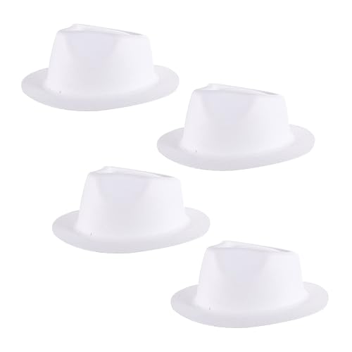 OFFSCH 4 Stück leere Hüte DIY Zellstoffhut handbemalter Hut asiatischer Hut Tanzpartyhüte bescherung weihnachten safety cap white cap DIY-Graffiti-Hut Weiße Hüte für Tanzparty Papier von OFFSCH