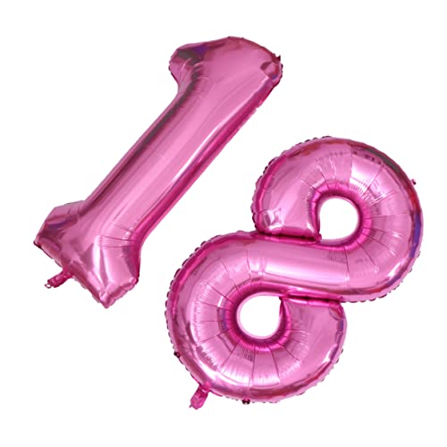 OFFSCH 40 Luftballons Aus Aluminiumfolie Dekorative Luftballons Zum Geburtstag Riesige 8 Ballons Wiederverwendbare Luftballons 18 Jahre Alte Luftballons Geburtstag Luftballons Rosa von OFFSCH