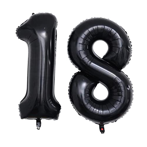 OFFSCH 40 Partyballons Jumbo-Nummernballon Hochzeitsballons Jubiläums-Nummernballon riesige 8 Ballons hochzeitslaken hochzeitsbingo Foto-Requisiten Luftballons aus Aluminiumfolie Black von OFFSCH