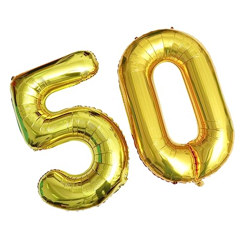 OFFSCH Goldene Zahlen 50 Luftballons Jumbo Aluminiumfolie Ballons Für Geburtstagsfeiern Jubiläen Und Partys Dekoration Und Foto Requisiten von OFFSCH