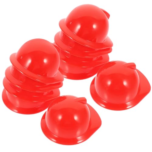 OFFSCH 40St Mini-Bauhut safety cap Bauherrenhut Sombrero Stirnband Neuheit Miniatur-Spielzeughaus Partyhut UV-Hüte schirmmützen Hutschachtel Miniaturpuppenhut Puppe Mini-Helme Plastik rot von OFFSCH