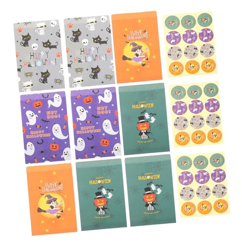 OFFSCH 48St Halloween-Geschenktüte Halloween Snacks Halloween naschen Halloween Favors Keksbeutel für Kinder entzückende Süßigkeitentüte multifunktionale Papiertüte Cartoon-Süßigkeitstüte von OFFSCH