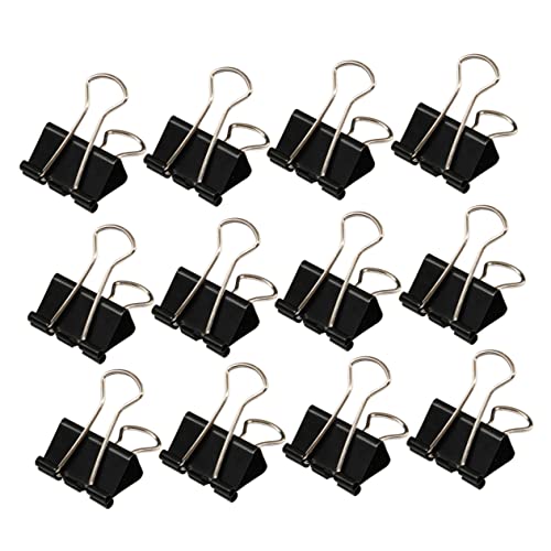 OFFSCH 48st Metallklammern Clip Für Dokumentenmappen Büromappenclip Jumbo-büroklammern Mini-ordner Heftklammern Clip Binderklammern Büroklammer Binderverschluss Binderclip Black von OFFSCH