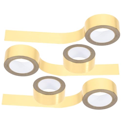 OFFSCH 5 Rollen Dekoratives Klebeband Dekoratives Bastelband Klebeband Für Scrapbooking Dekorative Klebebänder Scrapbook-klebebänder Selber Machen Metallband Grafikband Golden Bronzieren von OFFSCH