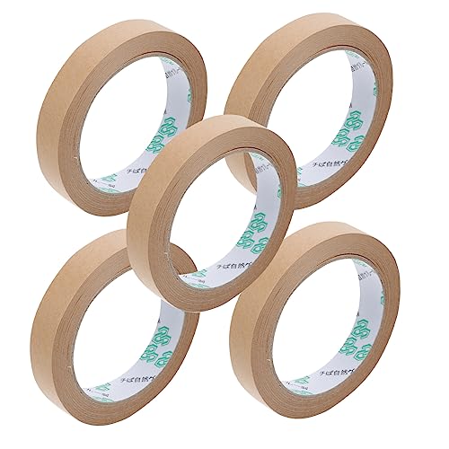 OFFSCH 5 Stk Klebeband Aus Kraftpapier Geschriebenes Band Freundliches Packband Wasserfestes Kraftpapier Transportband Für Kartons Wasserdichtes Klebeband Braunes Papierband Kraftband von OFFSCH