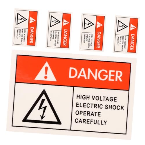 OFFSCH 5 Stk Warnschilder für Elektrizität benutzerdefinierte Zeichen austragen aufkleber klimaanlage Aufkleber für Ölwechselfenster Verkehrsdekor Metallschilder pp synthetisches Papier von OFFSCH