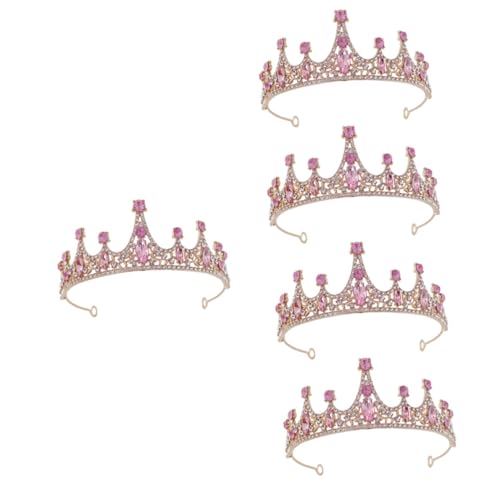 OFFSCH 5 Stück Tiara Geburtstag Krone Prinzessin Kostüm Zubehör Krone Haarband Kronen Stirnbänder Prinzessin Krone Für Frauen Mädchen Haarschmuck Damen Strass Rosa von OFFSCH