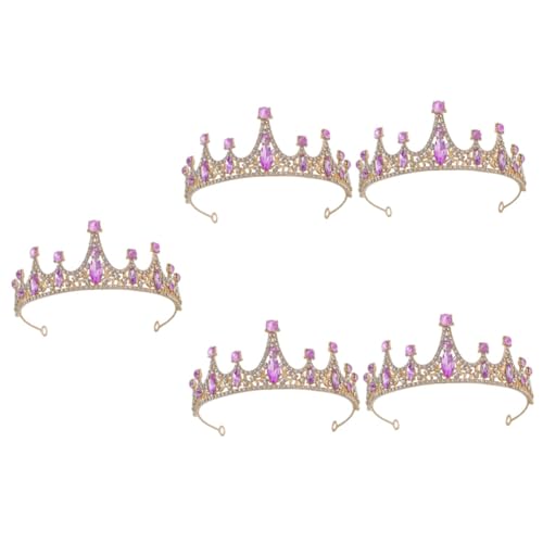 OFFSCH 5 Stück Tiara Rosa Zubehör Mädchen Zubehör Rosa Krone Braut Kopfschmuck Mädchen Mädchen Haarschmuck Kronen Für Mädchen Krone Kopfschmuck Krone Haarband Strass von OFFSCH