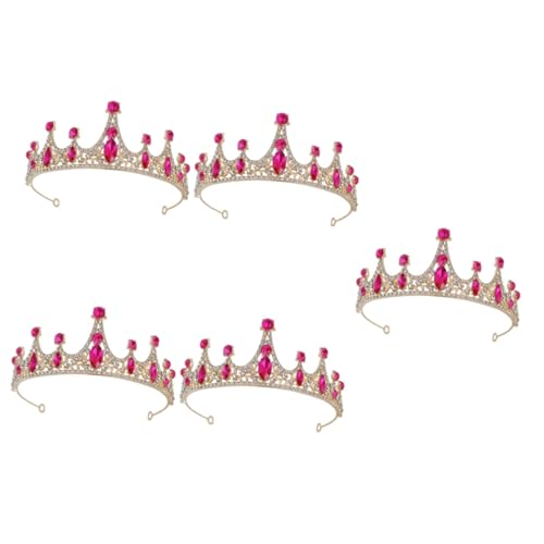 OFFSCH 5 Stück Tiara Rotes Stirnband Glänzende Kronen Stirnbänder Prinzessinnenkrone Für Frauen Hochzeit Kopfschmuck Für Die Braut Kleine Haaraccessoires Braut Kopfschmuck Krone von OFFSCH