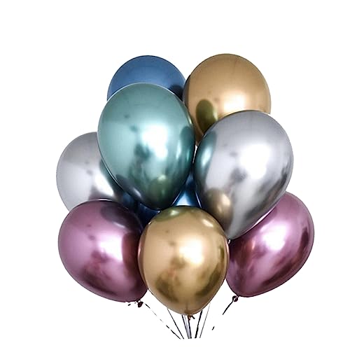 OFFSCH 50 Stück 10 Latexballons Ballongirlanden-set Luftballons in Verschiedenen Farben Blaugoldene Marmorballons Gemischte Metallische Luftballons Ballons Masse Zahlenballon Chip-ballons von OFFSCH