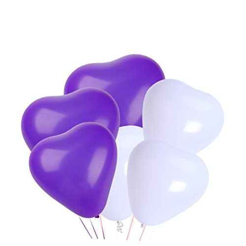 OFFSCH 50 Stück 10 Partydekoration matte pastellfarbene Luftballons Matter Ballon Liebesballon Hochzeitsherzballon Hochzeitsballons hochzeitsdeko Herz-Latexballon Herzballons Weiß von OFFSCH