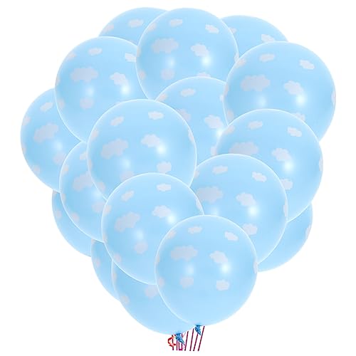 OFFSCH 50 Stück 12 Ballons Bedrucken Himmelsballons Party Liefert Luftballons Hochzeitsballons Flugzeugballon Wolkenballon Metallische Blaue Luftballons Metallische Luftballons Blue von OFFSCH