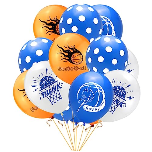 OFFSCH 50 Stück Basketballballon Aus Latex Basketball-dekor Basketball-druckballon Basketball-ballon Luftballons Zum Geburtstag Eines Jungen Sportballon-kit Blue von OFFSCH