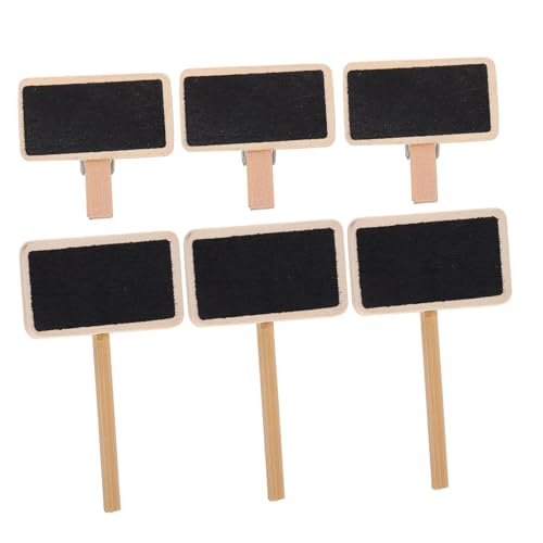 OFFSCH 50 Stück Kleine Tafel-haftnotizen Kreideklammer Haftnotizen-tabs Tafelzeichen Staffelei Stehen Tafelschild Für Den Tisch Mini-tafelclip Notizklammern Klemmen Beachten Holz von OFFSCH