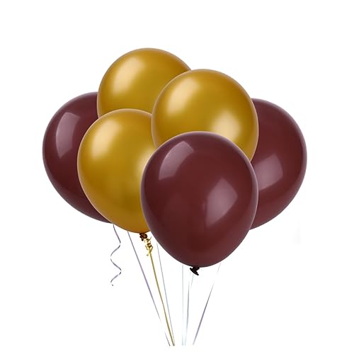 OFFSCH 50 Stück runder Ballon party sachen party supplies Coffee balloons metallisch-goldene Luftballons Goldmatter Ballon hochzeitsdeko dekorativer Luftballon Dekorationsballon von OFFSCH