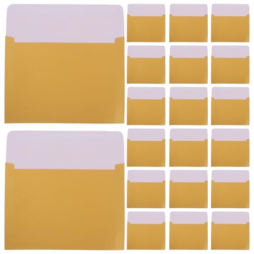 OFFSCH 50Pcs Perlmotierpapier Grußkartenumschläge Farbige Umschläge Brown Mailing Umschläge Selbstversiegelte Braune Umschläge Kraftpapier Office Mailing Umschläge Golden Perlpapier von OFFSCH