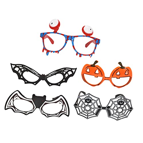 OFFSCH 5St Halloween-Brille Cosplay-Brillen Spinnenbrille Partybrille Fledermaus Brille Halloween-Kostüm-Brille schnapsgläser halloween costume glasees Kürbisgläser lustige Brille Plastik von OFFSCH