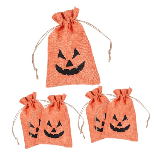 OFFSCH 5St Halloween-Tasche robuste Tasche mit Kordelzug orangefarbene Verpackungstüten Halloween-Kürbistasche the hallow halloween mitgebsel saufspiele Süßigkeitenbeutel mit Kordelzug von OFFSCH