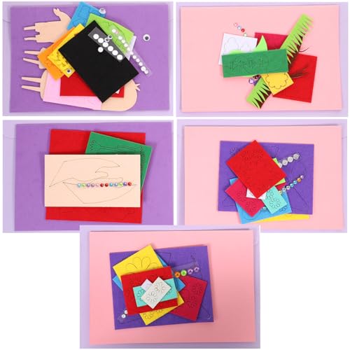 OFFSCH 5st Diy-grußkarte Basteln Für Kinder Kunst-bastel-kit Bausätze Machen Kindergruß-bausatz Bausatz Für Weihnachtskarten Handgemachtes Bastelset Grußkarten-kits Nicht Gewebt von OFFSCH