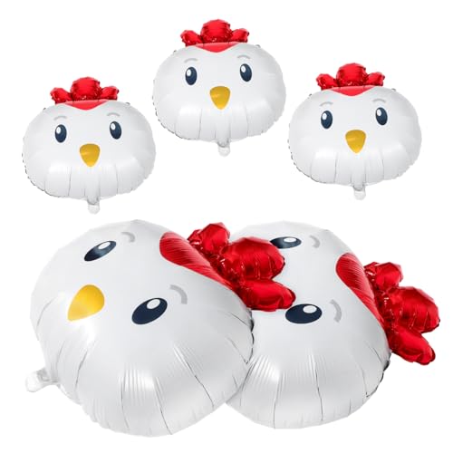 OFFSCH 5st Küken-ballon Geburtstagsballons Aus Aluminium Geburtstagszubehör Für Nutztiere Geburtstag Zum Thema Huhn Partyzubehör Für Nutztiere Hühnerballons Aluminiumfolie von OFFSCH