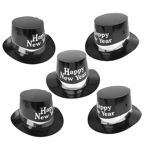 OFFSCH 5st Partygeschenke Für Das Neue Jahr Neujahrshut Silvester Partyhüte Schwarze Hüte Feierlichkeiten, Partyhüte Neujahrs-fedora-hut Partyhüte Für Das Neue Jahr Cosplay-hut Weiß von OFFSCH