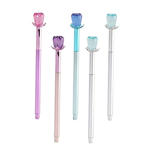 OFFSCH 5st Rosen Stift Flüssiger Gelstift Rosen-design-stifte Stift Mit Flüssiger Tinte Rollkugelschreiber Schwarze Kugelschreiber Neutralstift Rosendesign-stift Signaturstift Plastik von OFFSCH