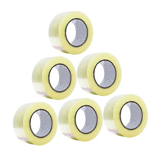 OFFSCH 6 Rollen Klebeband büroartikel büromaterial geschenkverpackungen clear tape transparentes Dichtungsband Verpackungs Band transparentes Dichtband stilles transparentes Band Weiß von OFFSCH