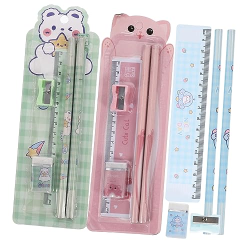 OFFSCH 6 Sätze Bleistift-set Handheld-briefpapier Kreative Bleistifte Handbleistiftspitzer Radiergummis Für Kinder Kinderstifte Kinder Bleistift Mathematisches Lineal Handbleistifte Abs von OFFSCH