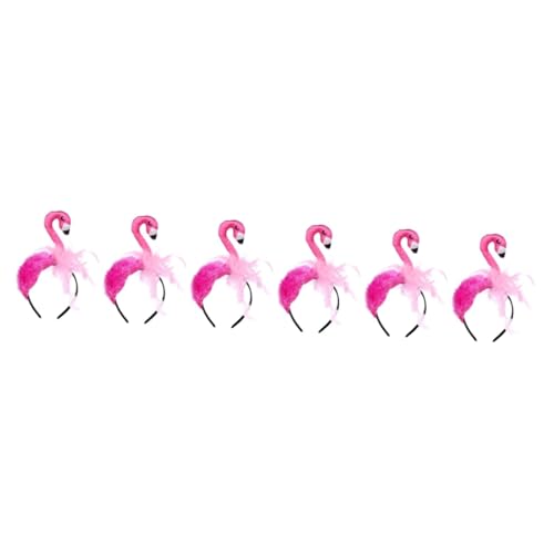 OFFSCH 6 Stk Flamingo-stirnband Deko-flamingo Für Kinder Party Kinder Haarband Kostüm Für Kinder Flamingo-kopfschmuck Flamingohut Mädchen Stirnband Halloween-kostüme Für Mädchen Rosa Samt von OFFSCH