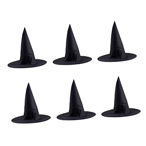 OFFSCH 6 Stk Halloween-Hut Schwarze Kappe Hui-Hüte Hauben Hexenhut Zubehör Make-up-Requisiten halloween hut zaubererhut Magierhut halloween accessoires halloween decor Partyzubehör Black von OFFSCH