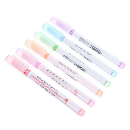 OFFSCH 6-teiliges Set Roller-textmarker Kurven-textmarker Textmarker Stift Flair-stift Marker Für Leinwandfarbe Zeichenmarker Farbige Gelstifte Metallmarker Schreibwaren Plastik von OFFSCH