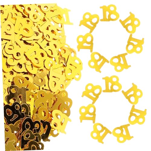 OFFSCH 600 Stück Geburtstagsglitzer Konfetti-Dekorationen Kuchen Topper Tafelaufsätze aus Gold für Tische Tischkonfetti confetti konfetti bunt Geburtstag Konfetti Zahl Konfetti Golden von OFFSCH