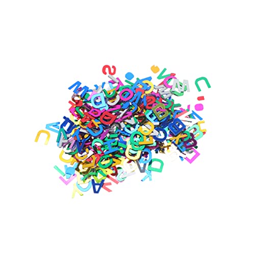 OFFSCH 6000 Stück glänzendes Tischkonfetti- hochzeitsdeko wandverkleidung einladungskarte kraftpapier farbelfarben Tischdekoration Metallic-Glitzerfolien-Pailletten Alphabet Konfetti von OFFSCH