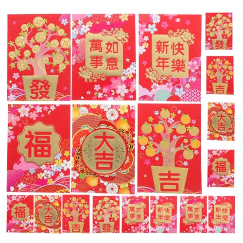 OFFSCH 60St Lai Shi Feng Hong Bao Traditionelle Umschläge Festliche Umschläge Rote Umschläge für das chinesische Neujahr Geldumschläge Geldumschlag dekorative rote Pakete Papier von OFFSCH