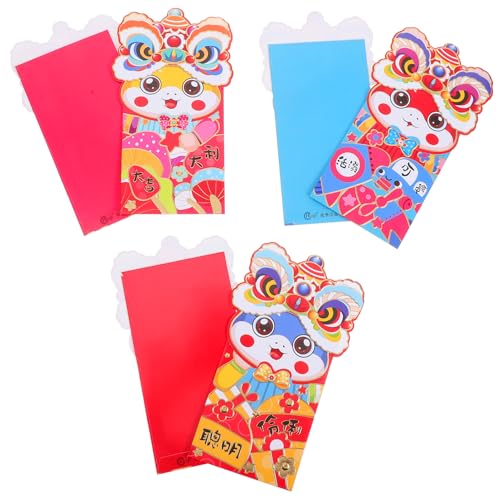 OFFSCH 6Pcs 2025 Chinesisches Neujahr Red Envelope Bag Mond Neujahr Red Paket 2025 Geldpakete Chinesische Geldumschlag von OFFSCH