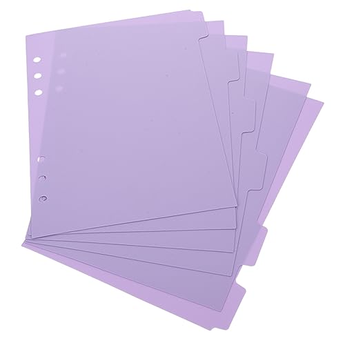 OFFSCH 6St Notizbuchteiler trennstreifen für ordner Farbige Registerkarten Klassifizierungsregisterkarten Notebook-Zubehör Heftklammern aus Papier ästhetische Trennwände pp Violet von OFFSCH