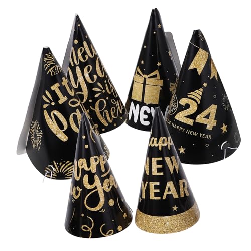 OFFSCH 6St Silvester Partyhüte Dekor Neujahrshüte Partyhüte für das neue Jahr frohes neues jahr hüte caps für kinder partyhütchen Partyhüte Partyzubehör für Silvester Papier von OFFSCH