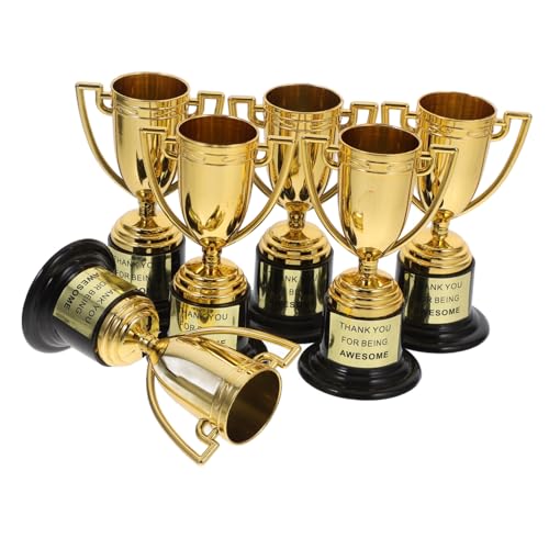 OFFSCH 6St Trophäe Sportwettbewerb-Preise kleine partygeschenke Wettbewerbspokale Pokale für Sportwettkämpfe Plastik Golden Wiederverwendbar von OFFSCH